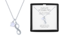 Macy's Lab-Created Opal (6mm) & Diamond Accent Infinity Double Pendant Necklace in Sterling Silver, 16" + 2" extender
